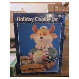 CHRISTMAS REINNDEER HOLIDAY COOKIE JAR IN BOX
