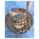 HANDMADE STONEWARE POTTERY PLATE 10.5"