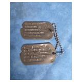 WWII MIKE PTASNIK NEXT OF KIN DOG TAGS