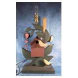 DECORATIVE WOODEN BIRDHOUSE LAMP