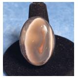 STERLING SILVER MONTANA  AGATE RING SIZE 5.5