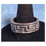 MEXICO 925 STERLING SILVER GREEK KEY BAND 9G