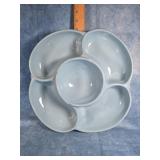 FRANKOMA POTTERY 12" CHIPS & DIP SERVING TRAY