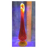 FENTON AMBERINA HOBNAIL SWUNG VASE 9.5"