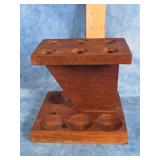 MID-CENTURY WOODEN DOUBLE SIDED PIPE RACK