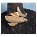 STERLING SILVER 925 DOLPHIN WRAP AROUND RING