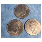 THREE EISENHOWER DOLLAR COINS