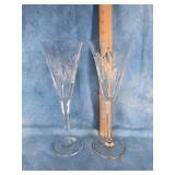 2 WATERFORD CRYSTAL FLUTES MILLENIUM COLLECTION