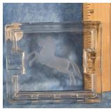 ART DECO VTG. SIGNED VERLYS HORSE GLASS ASHTRAY