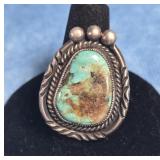 NATIVE AMERICAN STERLING SILVER TURQUOISE RING