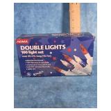 NOMA DOUBLE LIGHTS RED, WHITE & BLUE 100 LIGHT SET