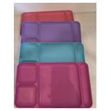 FOUR TUPPERWARE DIVIDED LUNCH TRAYS