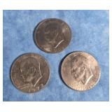 THREE EISENHOWER DOLLAR COINS