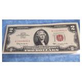1963 UNITED STATES TWO DOLLAR BILL RED SEAL