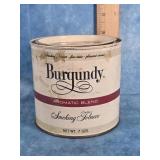 VTG. BURGUNDY SMOKING TOBACCO TIN