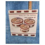 HOME FOR THE HOLIDAYS 3PCS CANNISTER SET