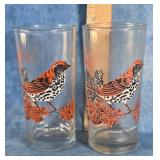 TWO ANN PAGE "WOOD THRUSH" PEANUT BUTTER GLASSES
