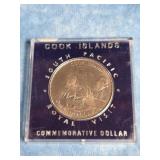 1970 COOK ISLANDS "SOUTH PACIFIC ROYAL VISIT" COIN