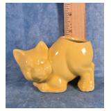 YELLOW CERAMIC CAT PLANTER 3"
