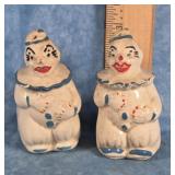 VINTAGE CERAMIC CLOWN SALT & PEPPER SHAKERS