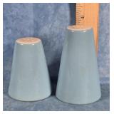 BLUE MCM GLASS SALT & PEPPER SHAKERS