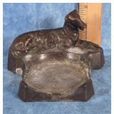 RUSSIAN WOLFHOUND CAST METAL ASHTRAY TRINKET DISH