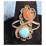 NATIVE AMERICAN STERLING SILVER RING SIZE 5.5