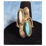NATIVE AMERICAN STERLING SILVER RING SIZE 5.5