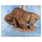 DECORATIVE RESIN BISON STATUE 9" TALL