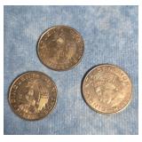 1966 MEXICAN 50 CENT COINS LOT OF 3
