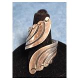 MEXICAN STERLING SILVER BYPASS WRAP RING 10 GRAMS