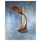 VINTAGE EAGLE GOOSENECK LAMP CAST IRON