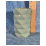 GLAZED CERAMIC CUBIC VASE 5"
