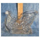 VTG. LEAD CRYSTAL CLEAR GLASS SLEIGH DISH