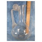 STUDIO ART GLASS CARAFE FROSTED HANDLE