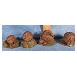 FOUR TOM CLARK NUTHEAD FIGURINES SIGNED