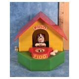 VINTAGE FIDO DOGHOUSE MECHANICAL COIN BANK