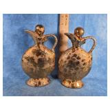 PAIR OF VINTAGE WEEPING GOLD JIM BEAM DECANTERS