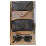 LOT OF 3 LEATHER RAY-BAN EYEGLASS CASES