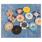 12 COUNT VINTAGE CASINO CHIPS
