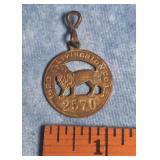 1920 LIVINGSTON 2570 BRASS DOG TAX TAG
