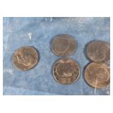 FIVE UNITED STATES EISENHOWER DOLLAR COINS