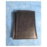 AMITY BLACK LEATHER TRIFOLD  WALLET