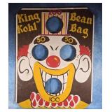 VINTAGE KING KOHL CLOWN BEAN BAG TOSS GAME BOARD