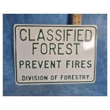 12" X 9" METAL CLASSIFIED FOREST SIGN