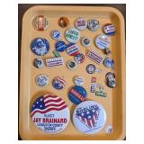 VINTAGE POLITICAL PINS BOX LOT