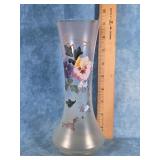 ANTIQUE HAND-PAINTED FROSTED GLASS VASE 9" TALL