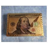 GOLD NOVELTY $100 BILL PLAYING CARDS