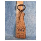 VINTAGE WOODEN BOTTLE OPENER