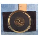 SET OF FOUR BRASS & LEATHER COASTER SET "R"
